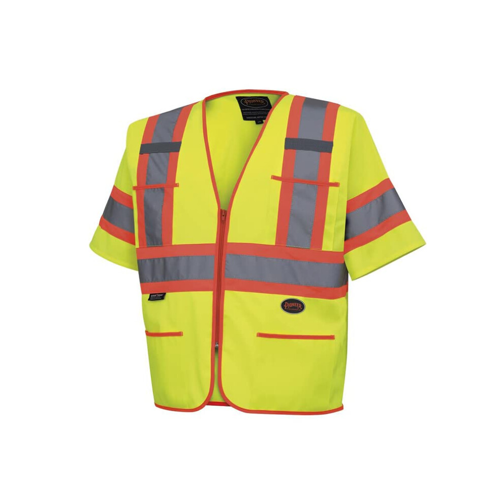 Pioneer Hi Vis Tricot Sleeved Safety Vest - High Visibility Reflective