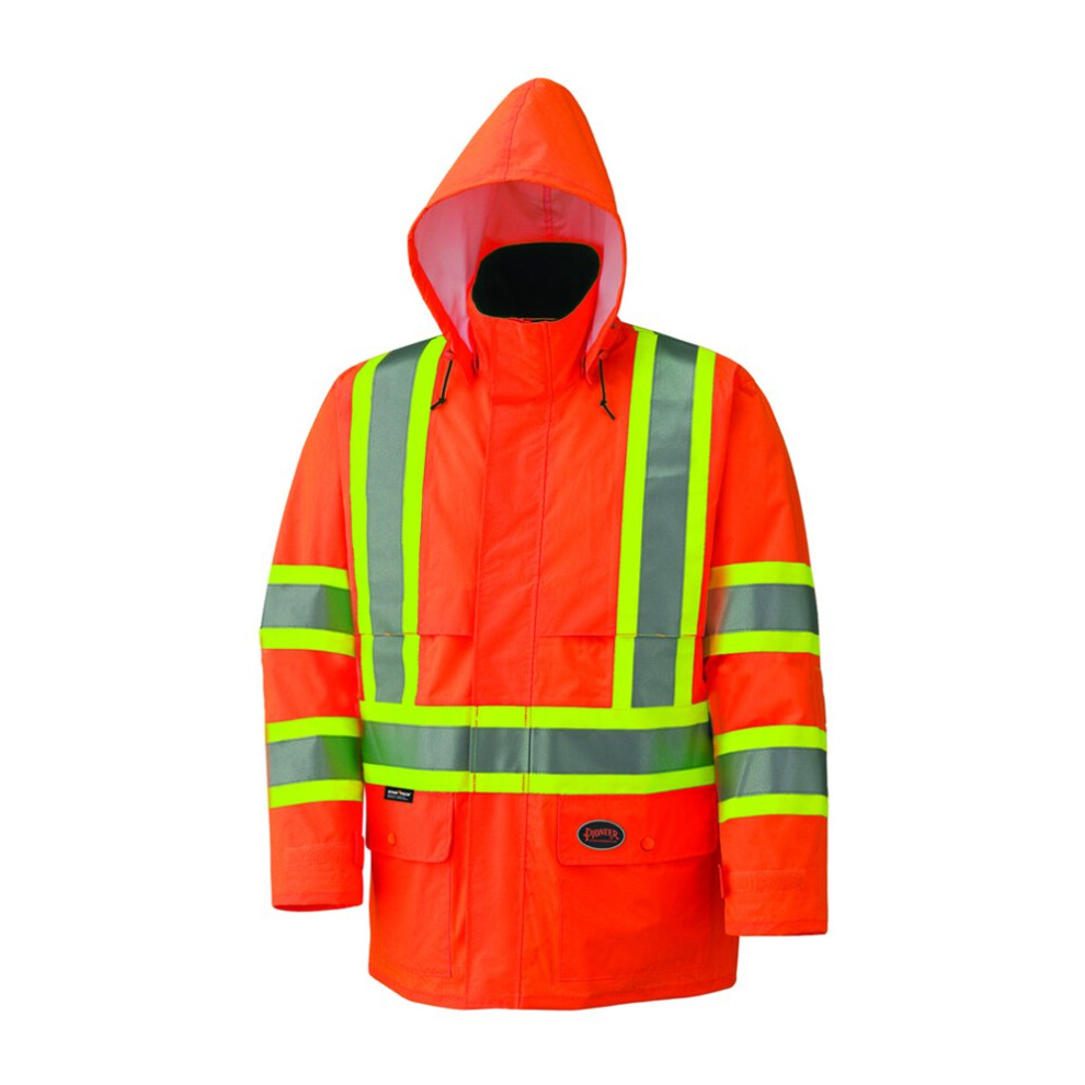 Pioneer High Visibility  150D Lightweight Waterproof Safety Rain Jacke