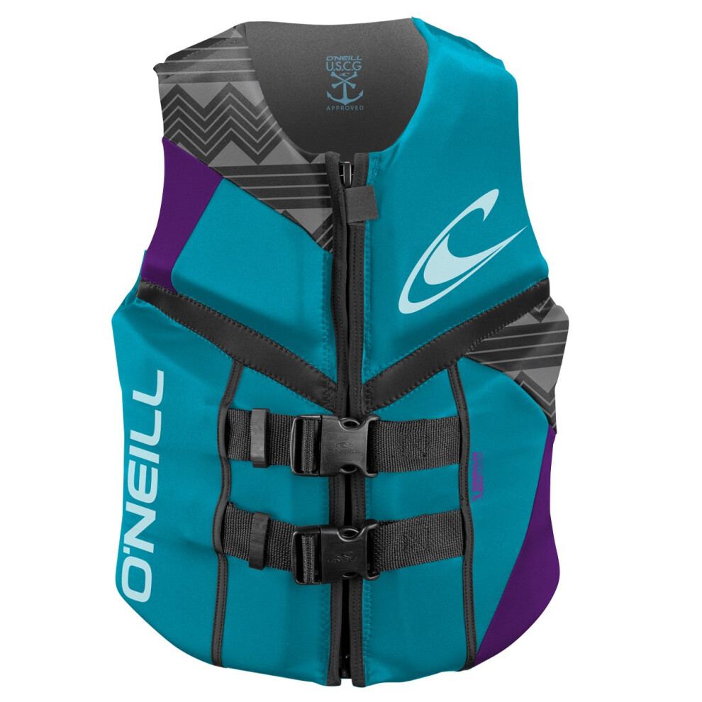 O'Neill Wetsuits Women's Reactor USCG Life Vest   Turquoise/Ultraviole