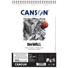 CANSON The Wall Marker 200gsm A4-papier Extra glad spiraalkussen korte zijde 30 witte vellen Ideaal voor professionele kunstenaars en illustratoren