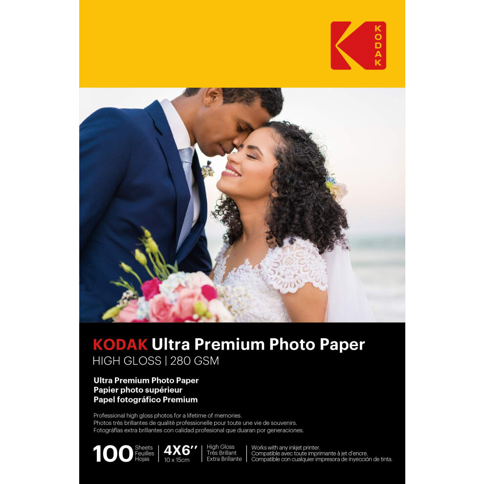 Kodak Ultra Premium Photo Paper  4 x 6 Inches  High Gloss  100 Sheets