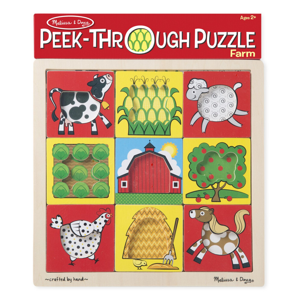 Melissa & Doug Farm Peek-Through Wooden Puzzle (9 pcs)