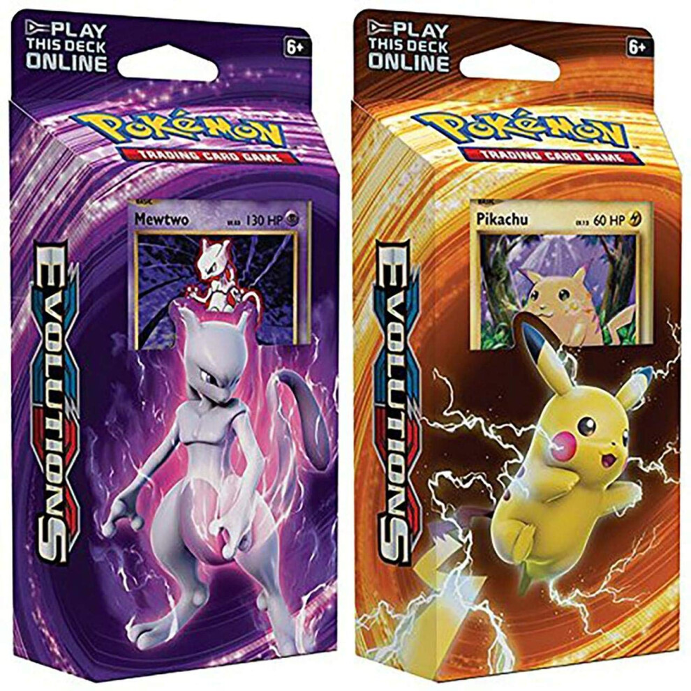 Pokemon Mewtwo & Pikachu XY Evolutions TCG Card Game Decks - 60 Cards