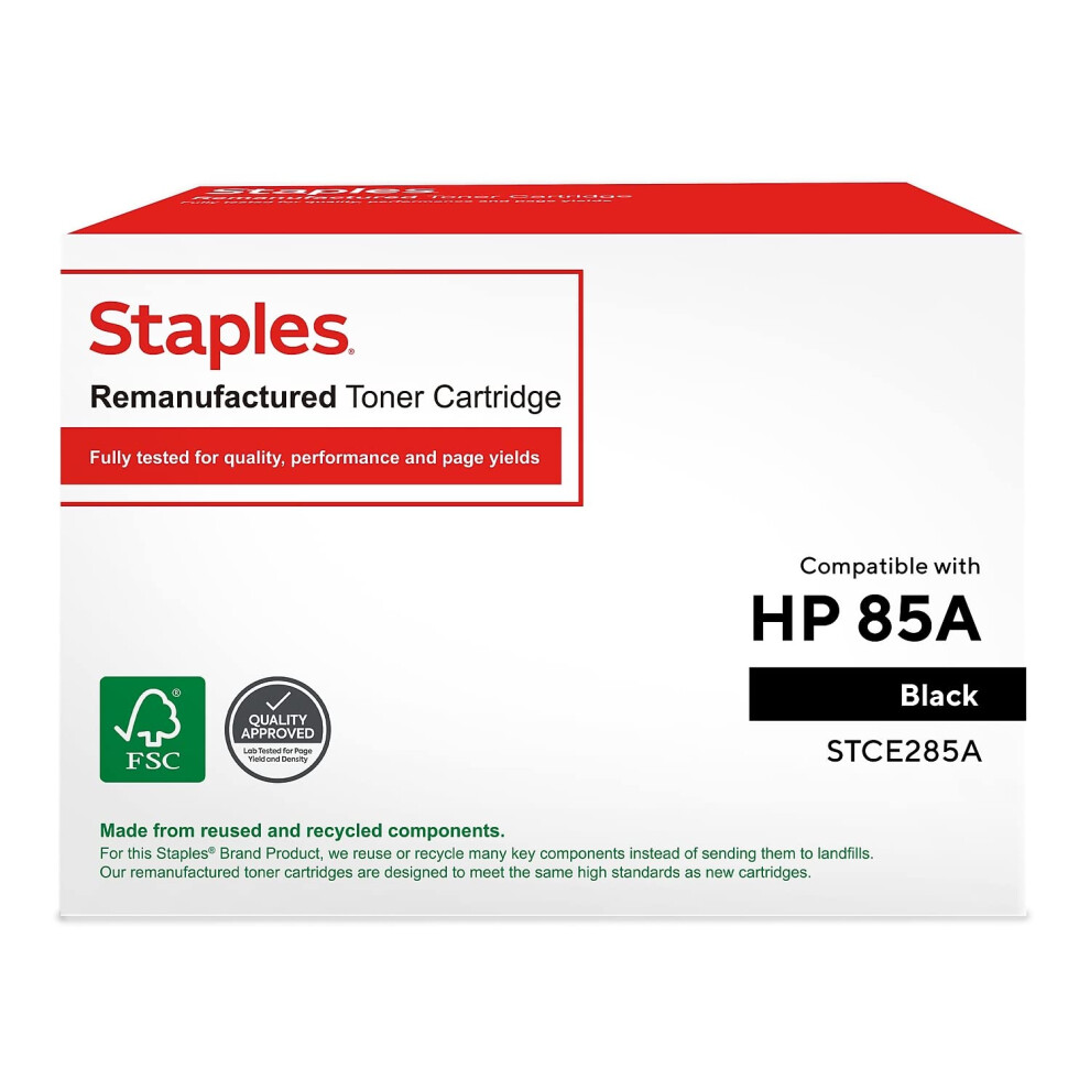 STAPLES Remanufactured Toner Cartridge Replacement for Canon 125 (Blac