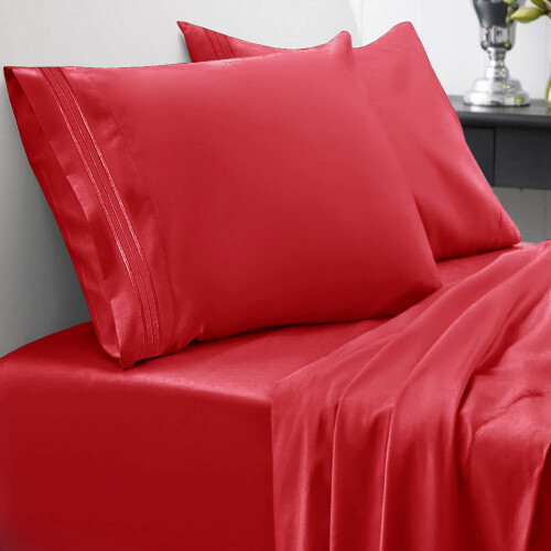 Queen Size Bed Sheets - Breathable Luxury Sheets with Full Elastic & S