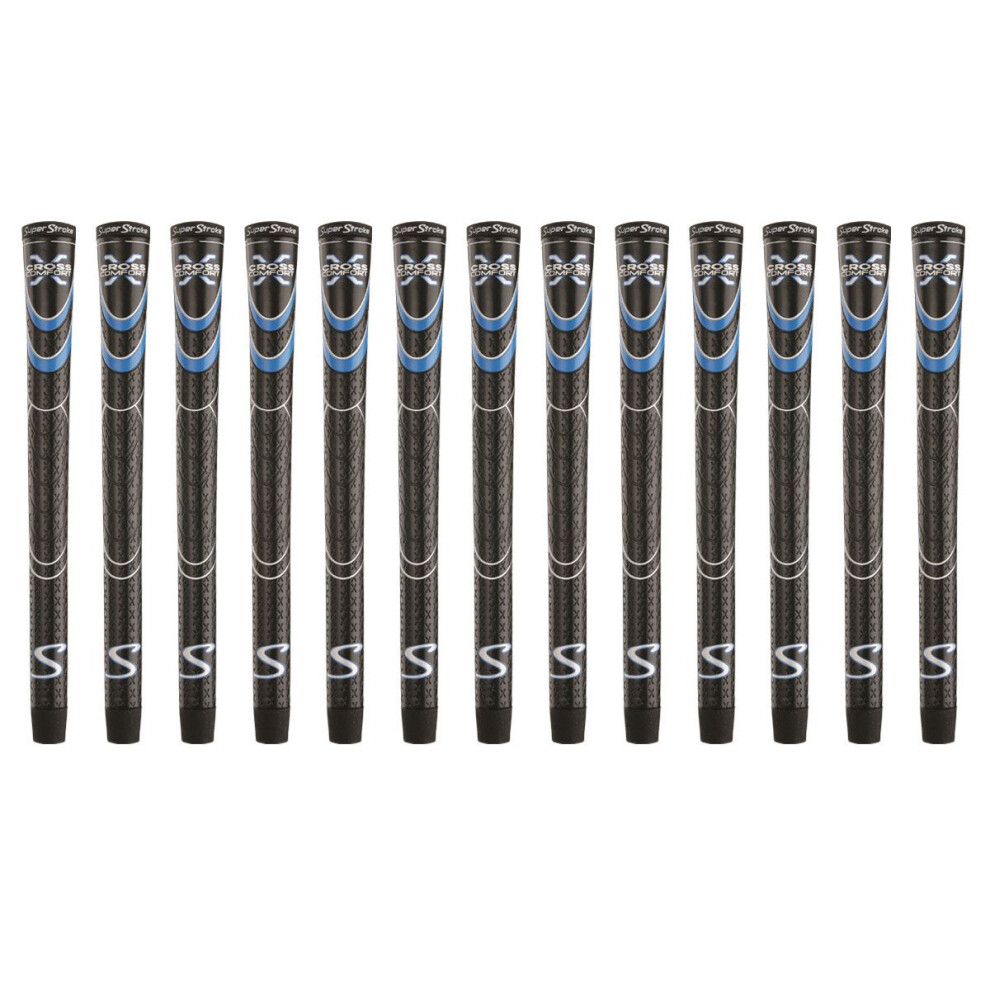 SuperStroke Cross Comfort Black/Blue Standard 13 Piece Golf Grip Bundl