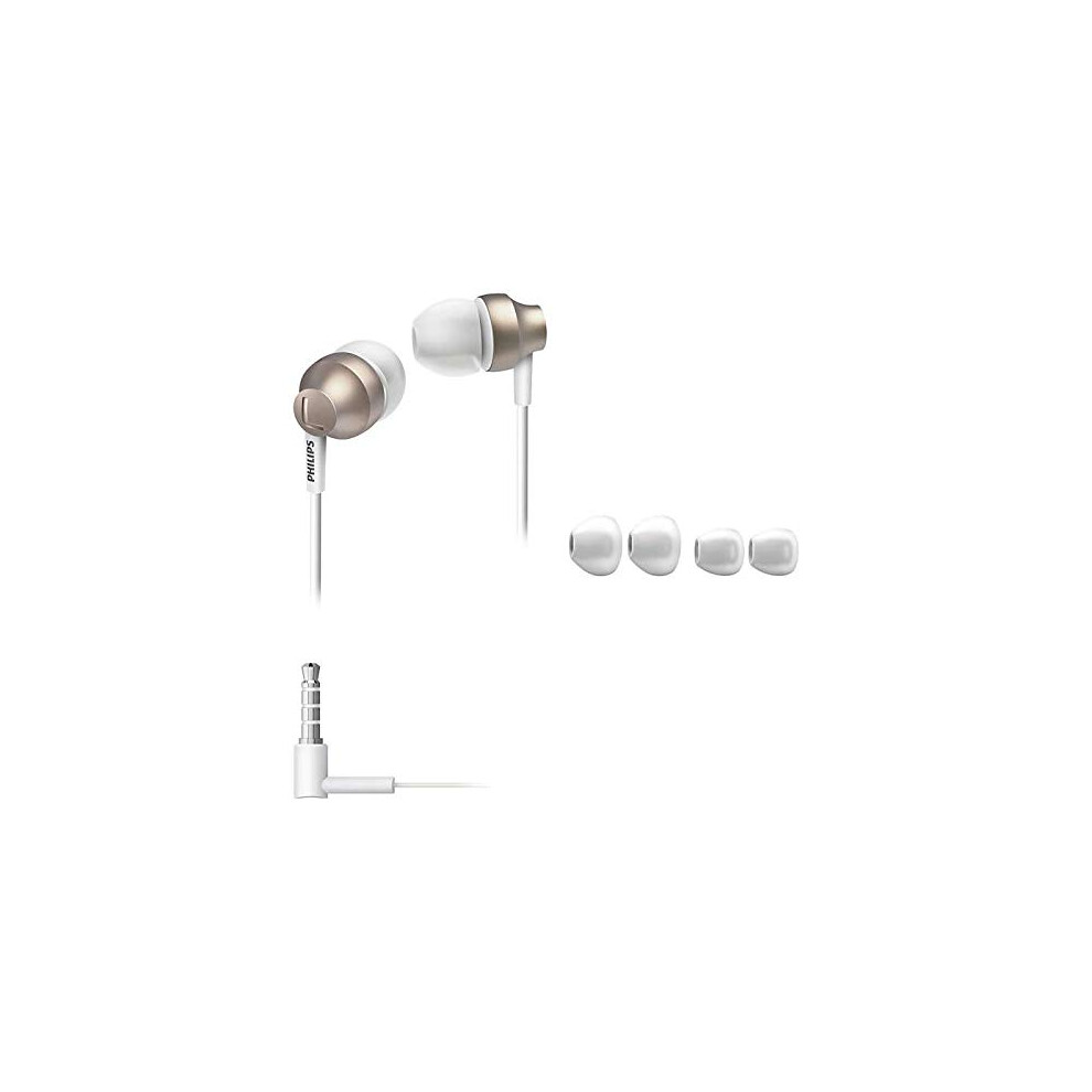 Philips MyJam Chromz in Ear Earbud Headphones - White & Gold (SHE3850G