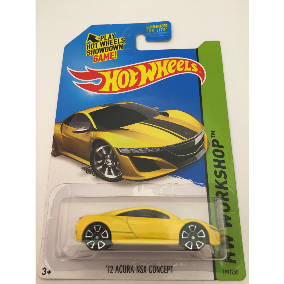 Hot Wheels 2015 HW Workshop '12 Acura NSX Concept 191/250  Yellow