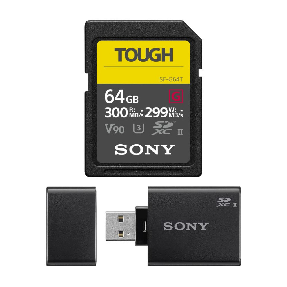 Sony 64GB UHS-II Tough G-Series SD Card and USB 3.1 SD Card Reader Bun