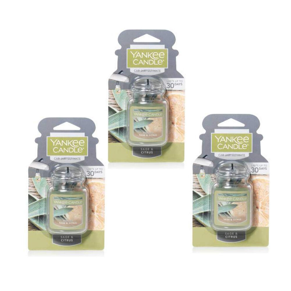 Yankee Candle 3 Pack of Sage & Citrus Car Jar Ultimate