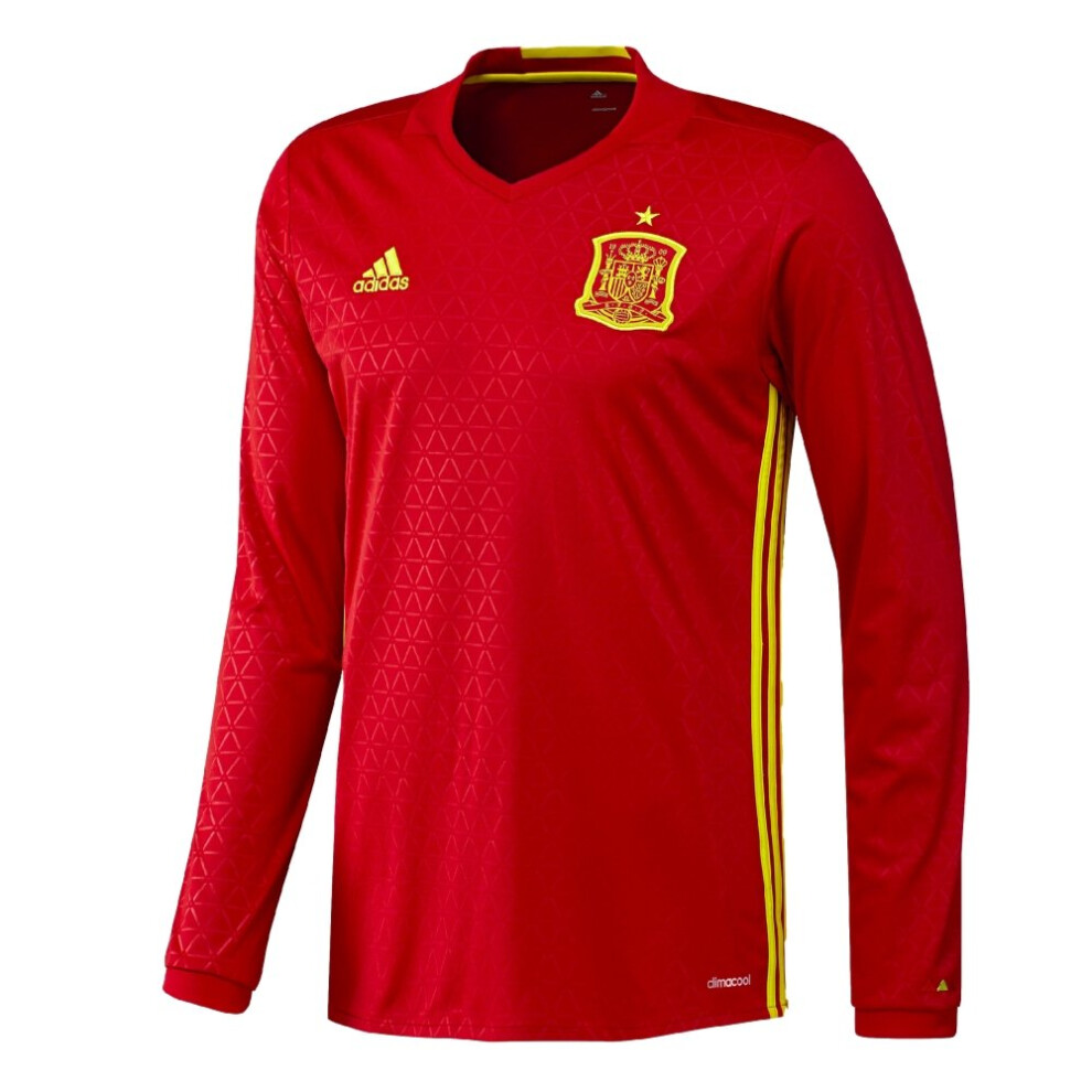 adidas Spain Home Euro 16 L/S Jersey (L) RED/Yellow