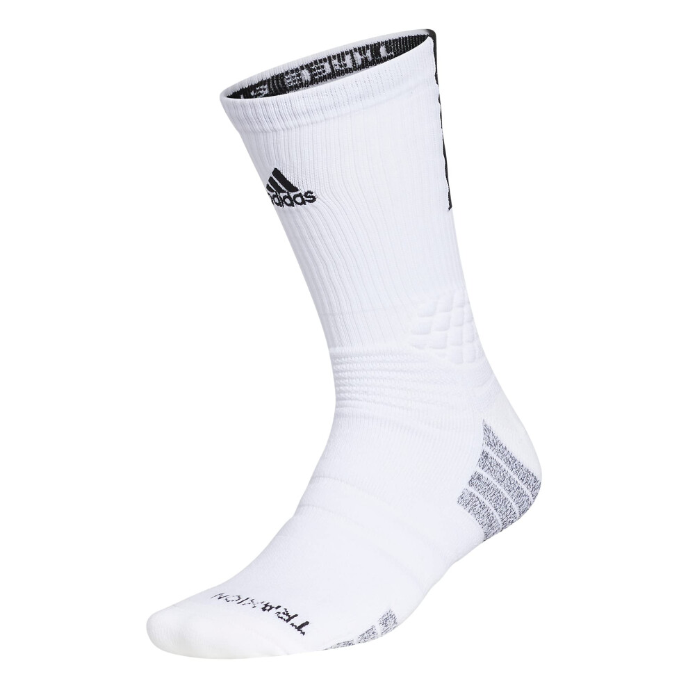 adidas Unisex Creator 365 Basketball Crew Socks (1-Pair)  White/Black