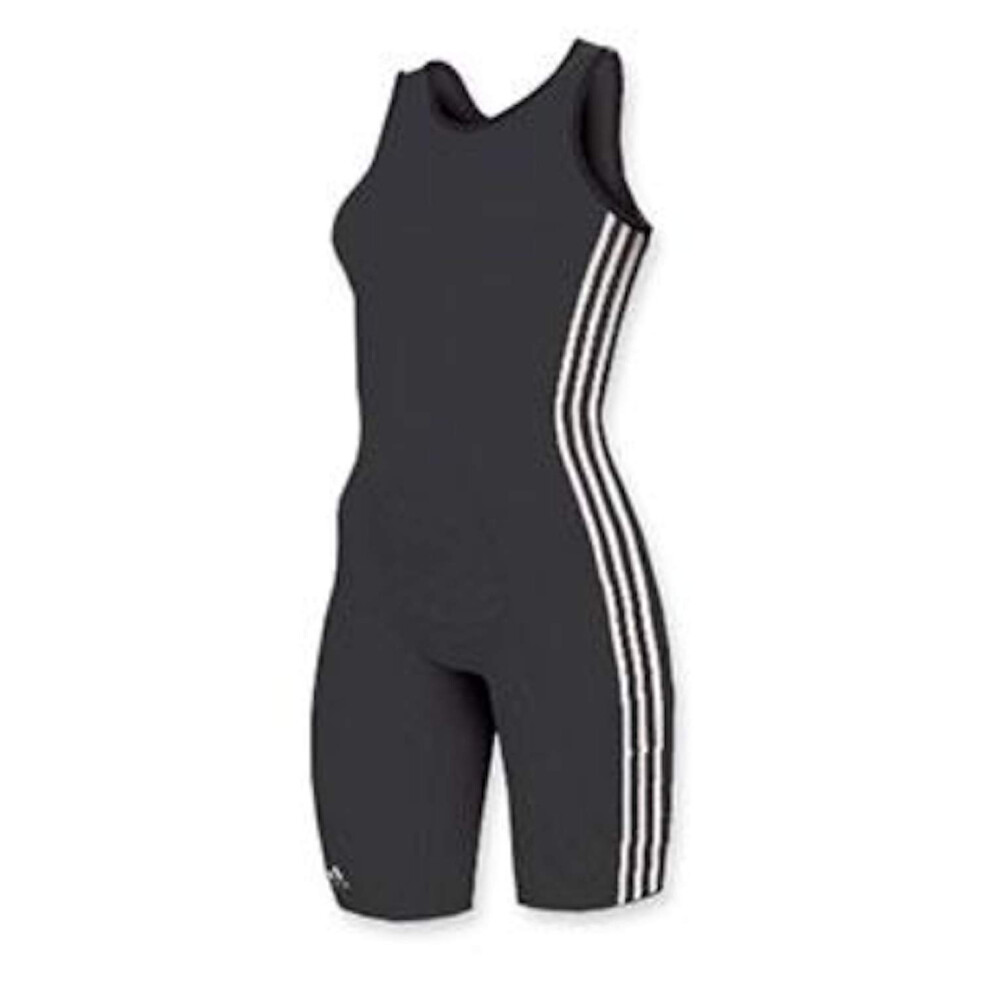 adidas Women's 3 Stripe Wrestling Singlet (Black/White  GL)