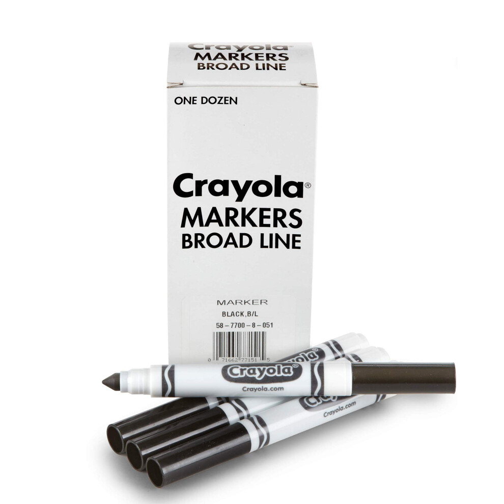 Crayola Broad Line Markers - Black (12ct)  Markers for Kids  Bulk Scho