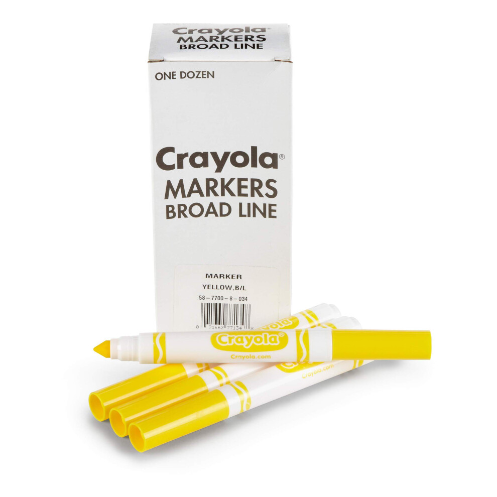 Crayola Broad Line Markers - Yellow (12ct)  Markers For Kids  Bulk Sch