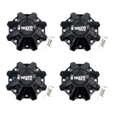Confezione da 4 ruote Moto in metallo MO479L214GBO MO 497L214 Coprimozzo nero lucido