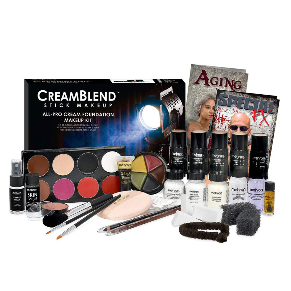 Mehron Makeup Creamblend All-Pro Student Makeup Kit (Dark)