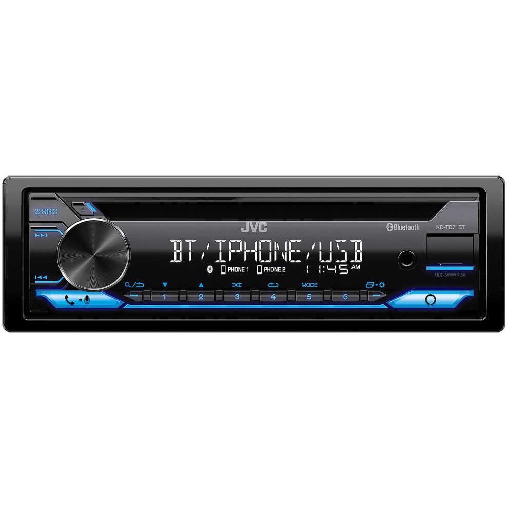 JVC KD-TD71BT Bluetooth Car Stereo Receiver with USB Port - AM/FM Radi