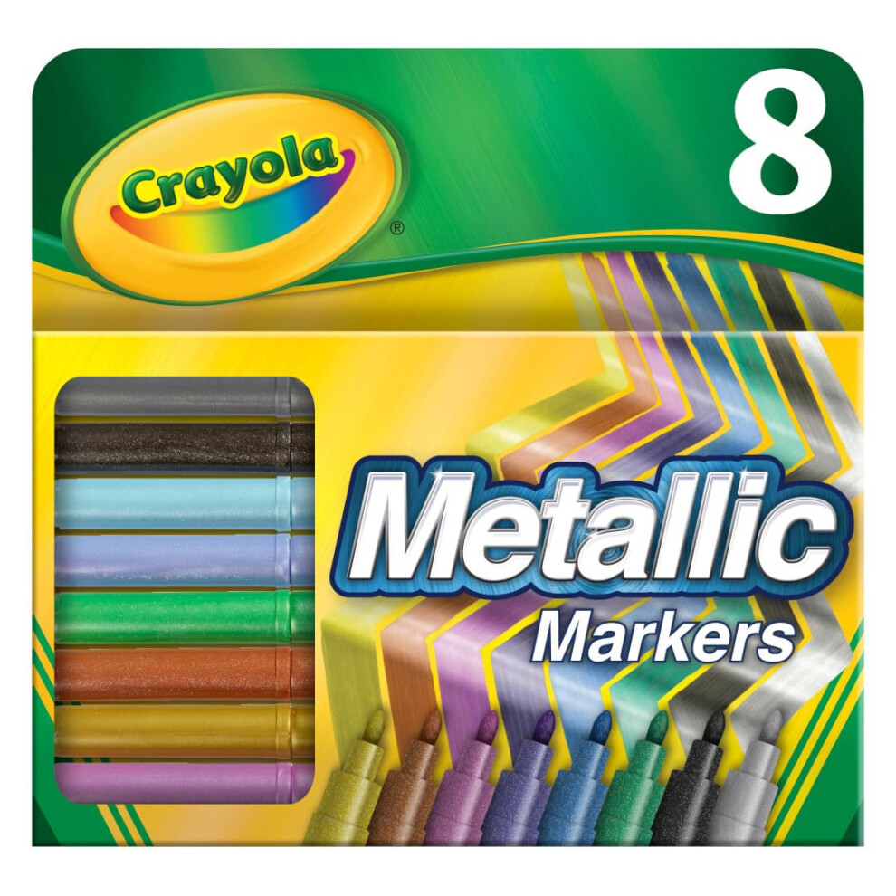 Crayola Metallic Markers  Art Supplies  8 Count  Colors May Vary