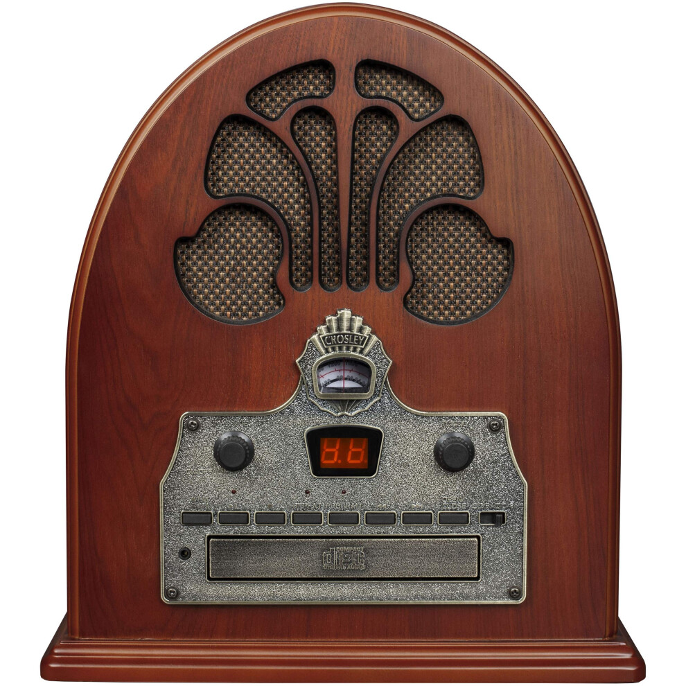 Crosley CR32D-PA Cathedral Retro AM/FM Tabletop Radio with Bluetooth R