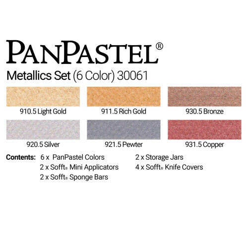 PanPastel 30061 Υψηλής Ποιότητας Σαπούνια Χρωμάτων 6 Χρωμάτων - Μεταλλικά με Σαπούνια Sofft 2