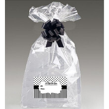 Extra grote Super Jumbo doorzichtige cello-/cellofaanzakken Geschenkmand Verpakkingszakken Cellozakken 30 x 40 met strikken en labels - 2 stuks (zwar
