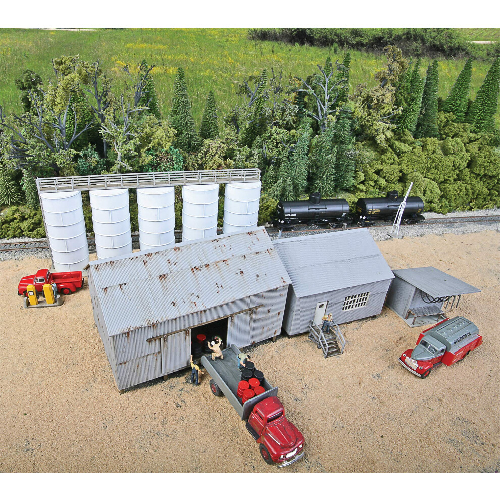 Walthers Cornerstone- Walthers, Inc. Trackside Oil Dealer With Storage Tanks Kit Accessori – Commercio Di Olio Con Serbatoi, Colore Multiplo, Medium, 933-4059-image