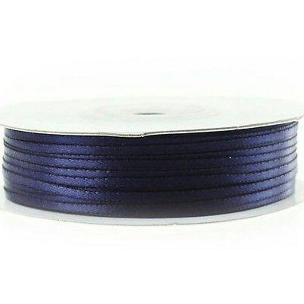 MUFGA 1/16in. Double Faced Satin Ribbon - 100 Yards (Navy Blue)