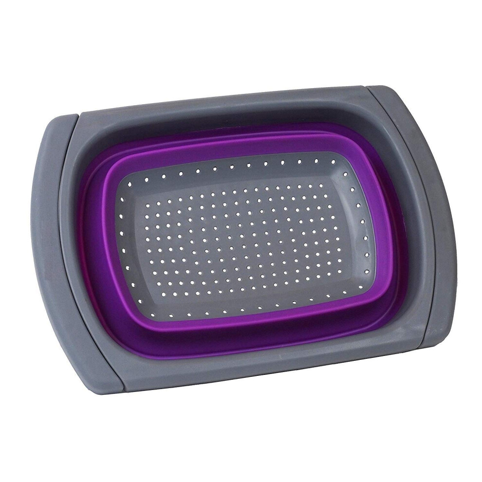 Purple Collapsible Silicone Kitchen Colander/Strainer