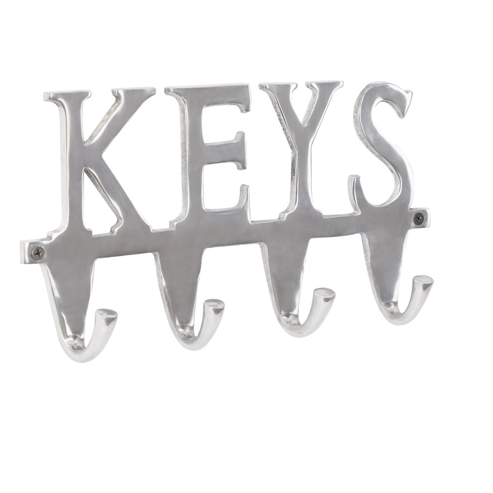 Deco 79 Contemporary Aluminum Wall Hook 12"" W x 6"" H Silver