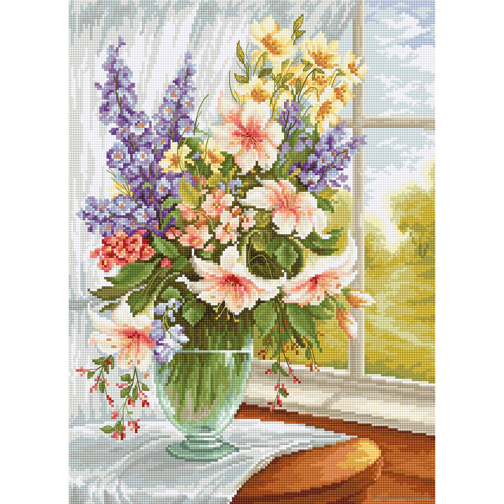 Luca-S Counted Cross Stitch kit Lilies at The Window 25x34cm