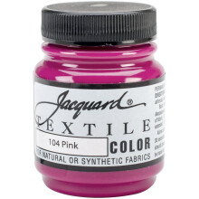 Jacquard Fabric Paint for Clothes - 2.25 Oz Textile Color Pink Leaves