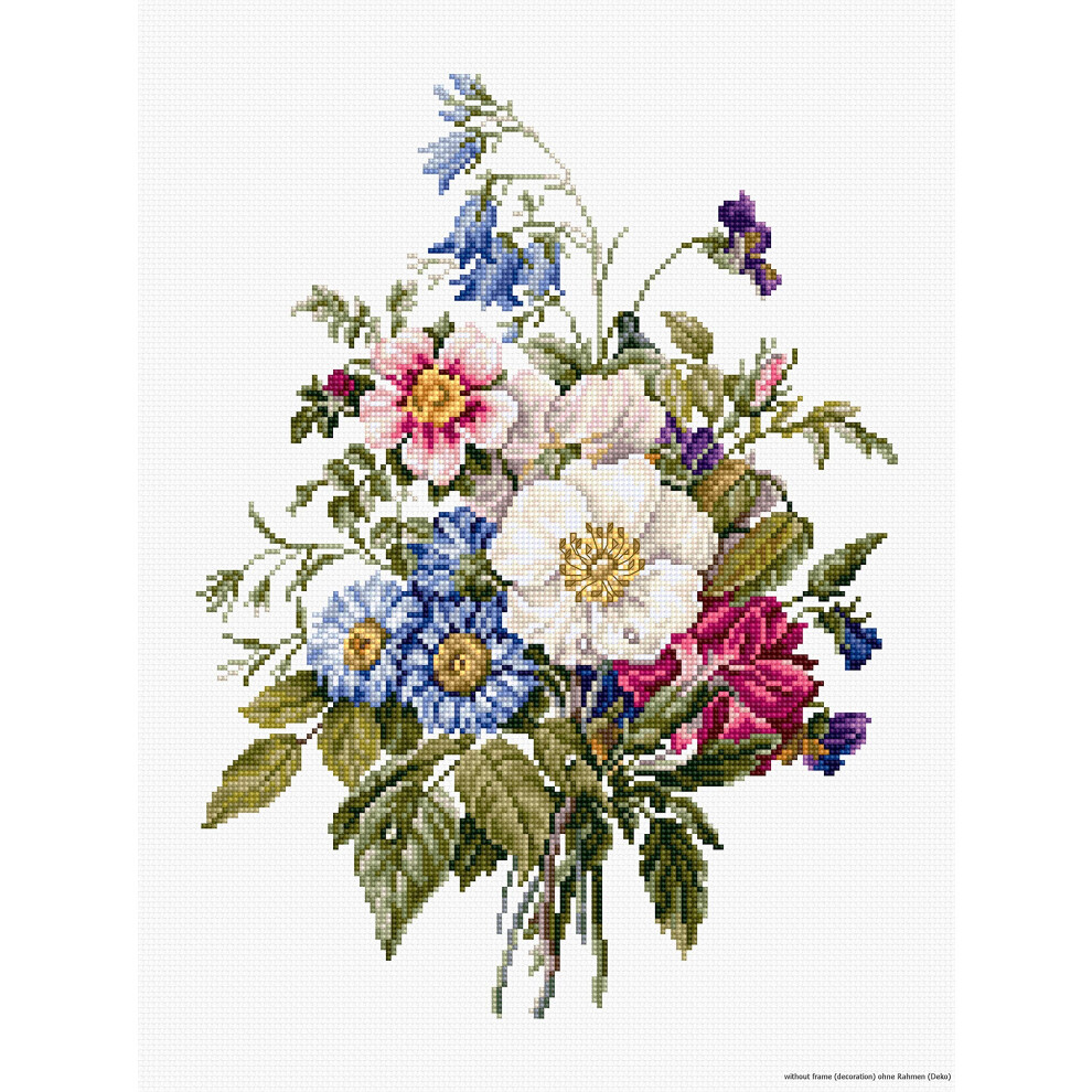 Luca-S Counted Cross Stitch kit Bouquet of Summer Flowers 21x28.5cm