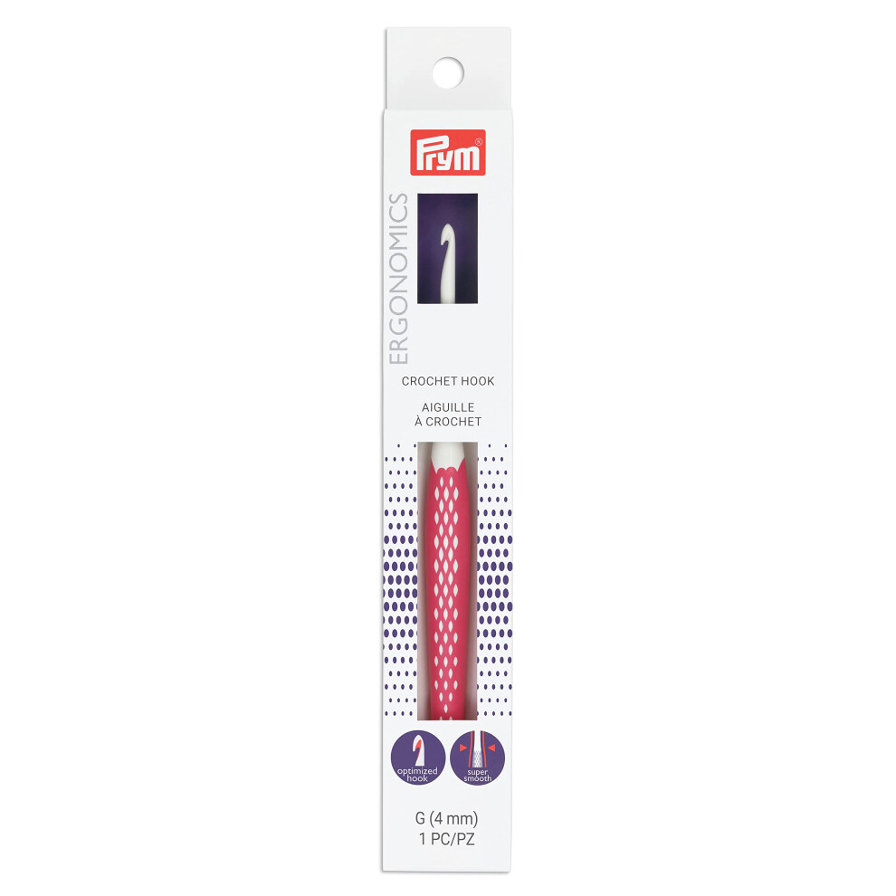 Prym Crochet Hook G  Size G6/4mm  Rubber handle