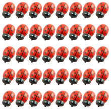 Tegg Houten Lieveheersbeestje Sticker 100PCS 3D Kleine Rode Lieveheersbeestje Plaksteen Zelfklevende Versiering voor Kaart Scrapbooking DIY Decoratie