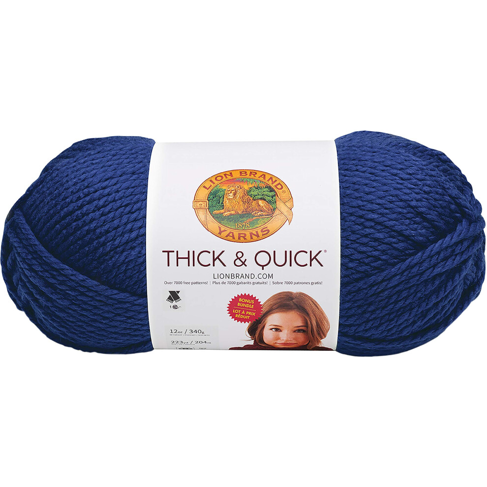 Lion Brand Yarn Thick & Quick Bonus Bundle Yarn  Navy