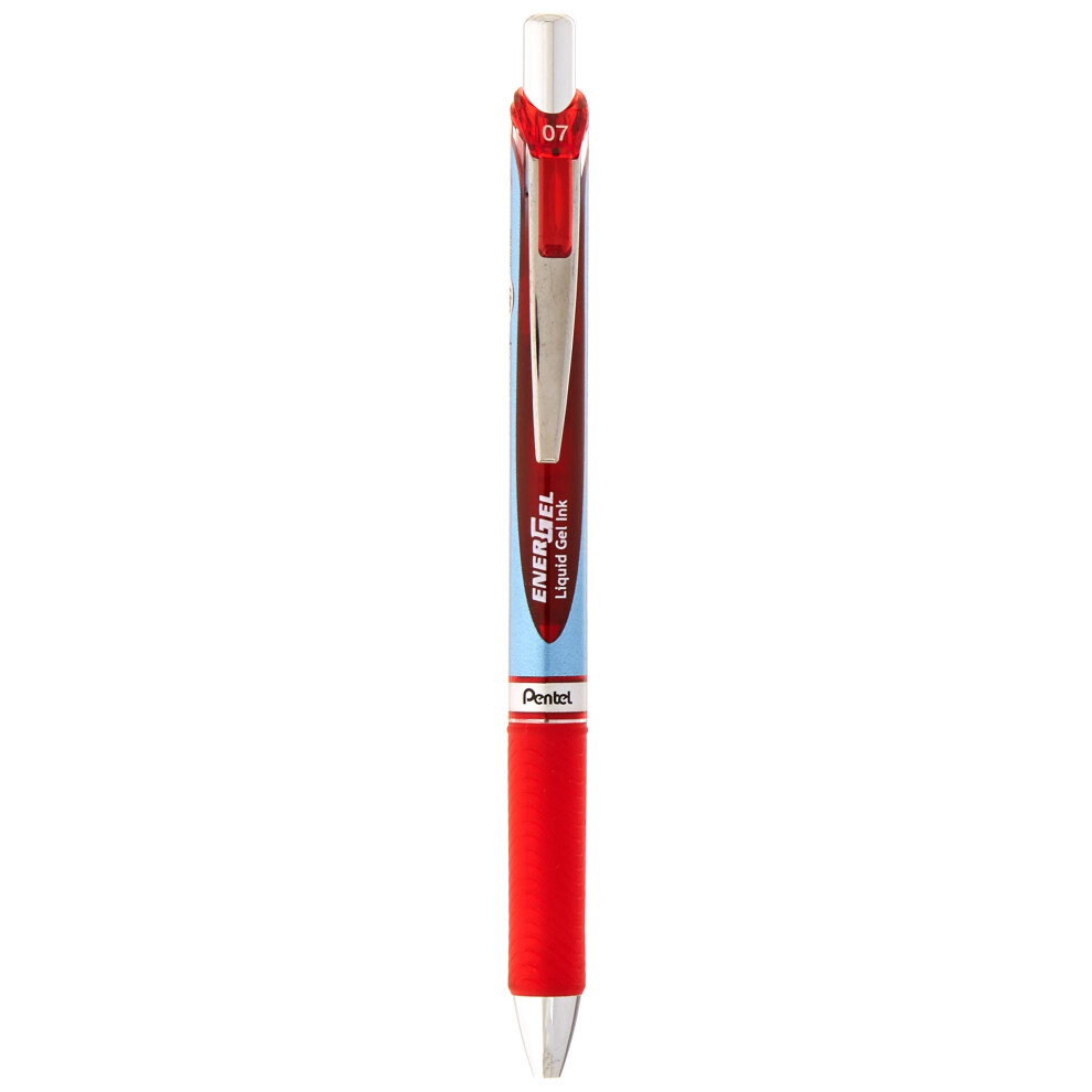 Pentel Gel Pen  Retractable/Refillable  Metal Tip .7mm  Red (PENBLN77B