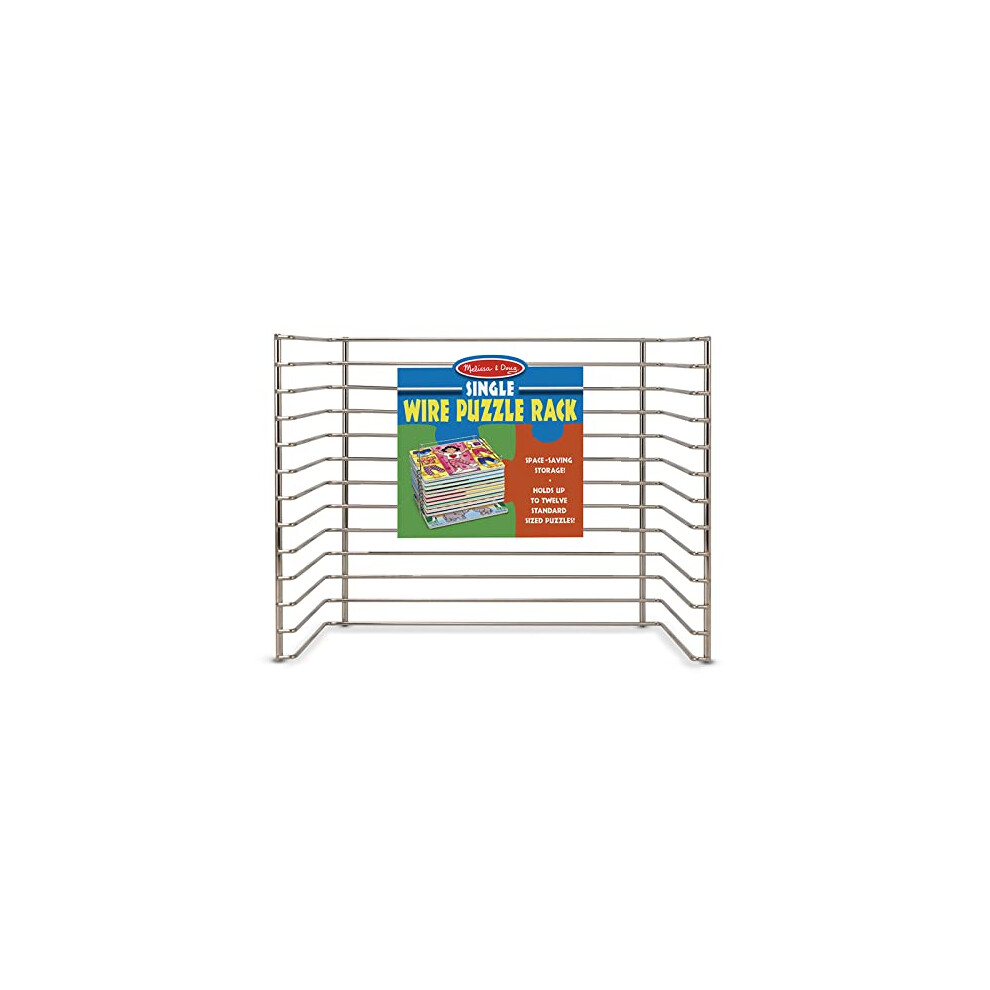 Melissa & Doug Puzzle Storage Rack - Wire Rack Holds 12 Puzzles