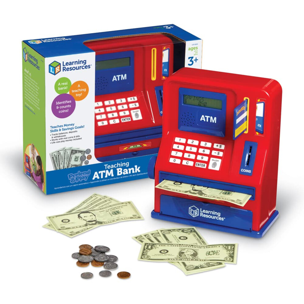 Learning Resources Teaching ATM Bank - 32 Pieces  Ages 3+ Toddler Lear