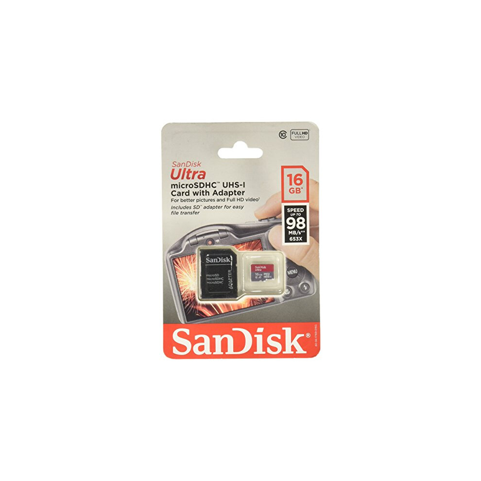 Sandisk Ultra - Flash Memory Card - 16 GB - MicroSDHC UHS-I (SDSQUNC-0