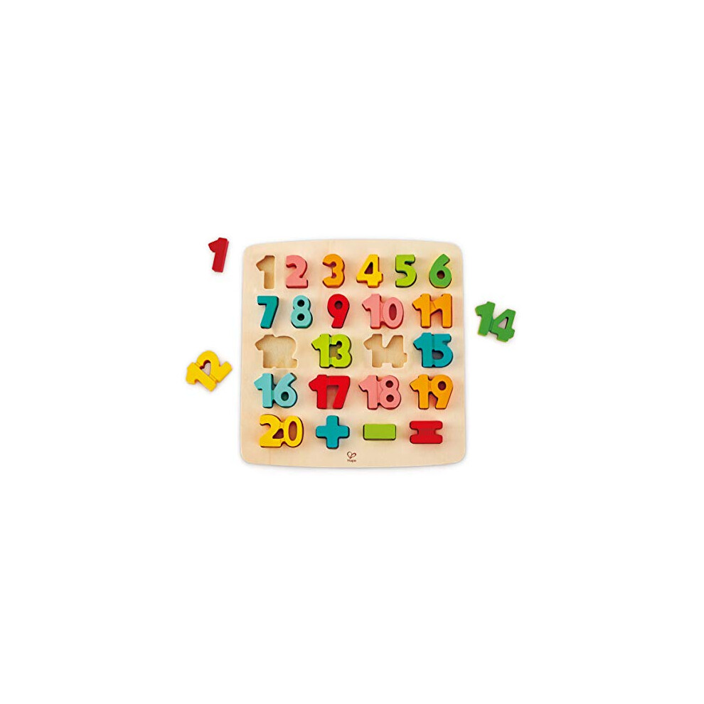 Hape International Hape Chunky Number And Counting Puzzle| Early Learning Educational Pre