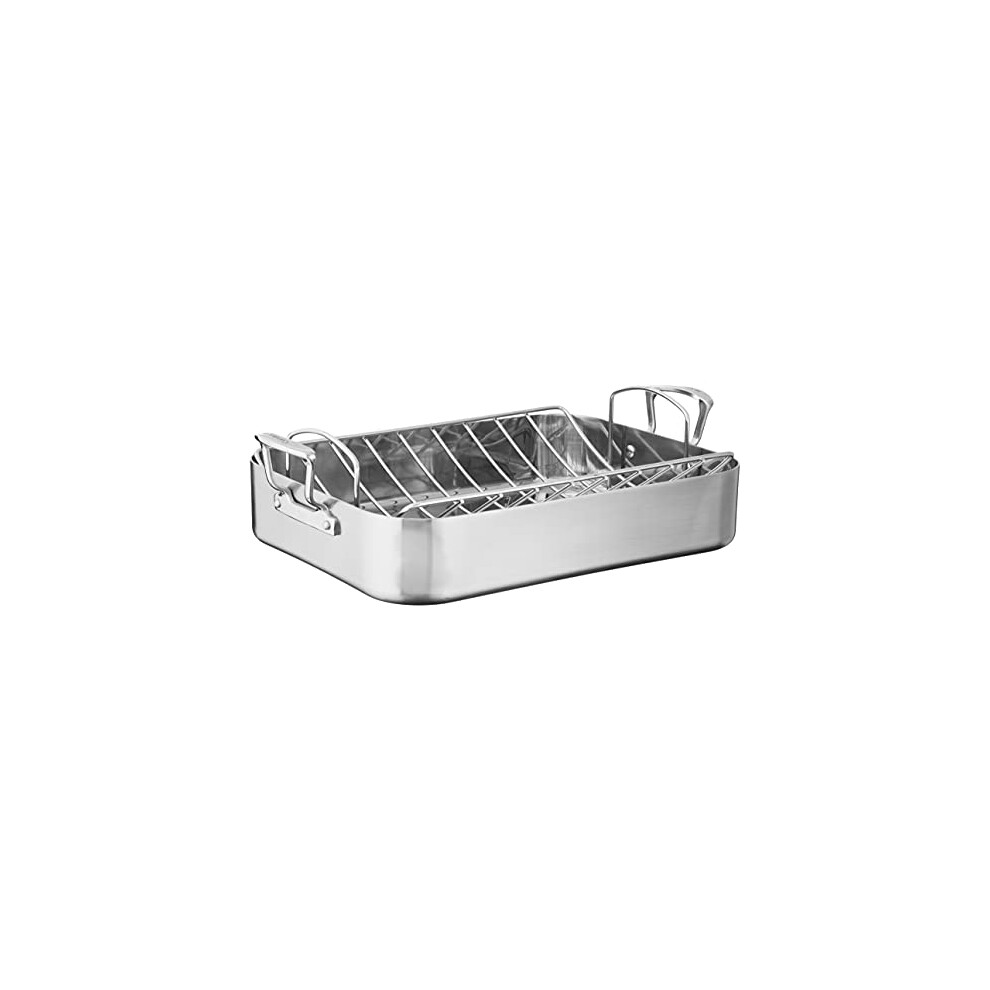 Cuisinart MultiClad Pro Stainless 16-Inch Rectangular Roaster with Rac