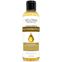 Polysorbate 80 par Velona - 4 Fl Oz | Solubilisant, Alimentaire & Cosmétique | Naturel pour Cuisine, Soins de Peau, Bombes de Bain