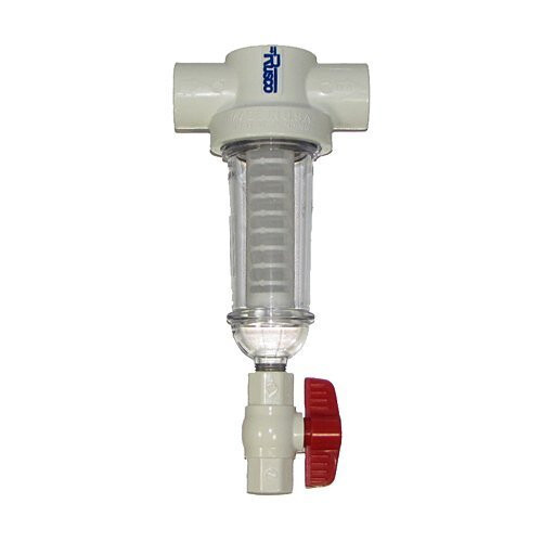 Rusco/Vu-Flow 1"" 100 Mesh PVC Spin Down Sediment T-Style Wasserfilter