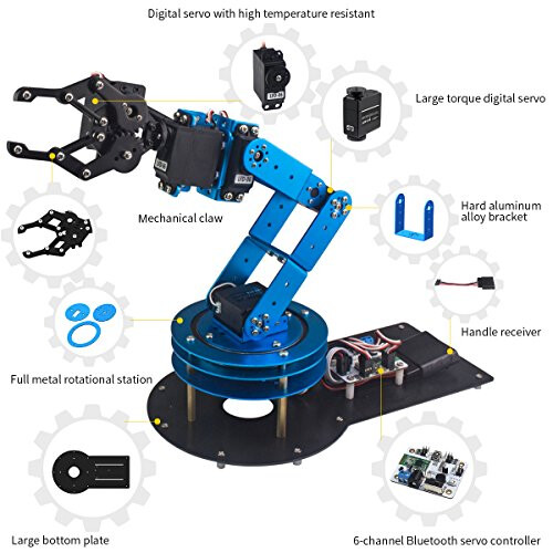 Kit de Robot Brazo Robótico 6DOF con 5 Servos, Control APP y Tutorial 2