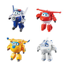 Super Wings 5" Transformers Leksaker 4-Pack Actionfigur Tobot, Förvandlande Flygplansrobotar