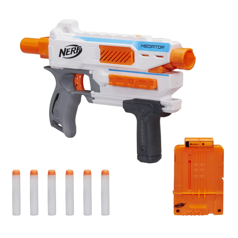 Nerf Modulus Mediator Blaster -- Fires 6 Darts in a Row  Pump Action