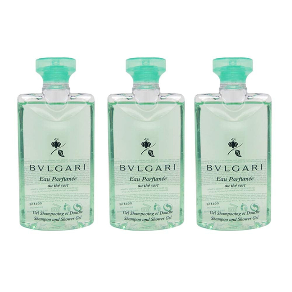 Bvlgari Au The Vert (green Tea) Shampoo and Shower gel Set of 3  25 Fl