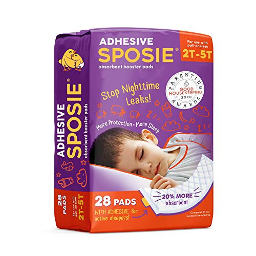 Sposie with Adhesive  Stops Overnight Diaper leaks  Extra Nighttime Pr