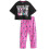 Monster High (Medium) Monster High Short Sleeve Long Leg Pyjama Set (Womens Black) 4